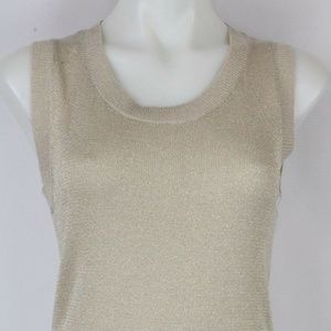 Molly Bracken Metallic Gold Knit Tank Size Medium